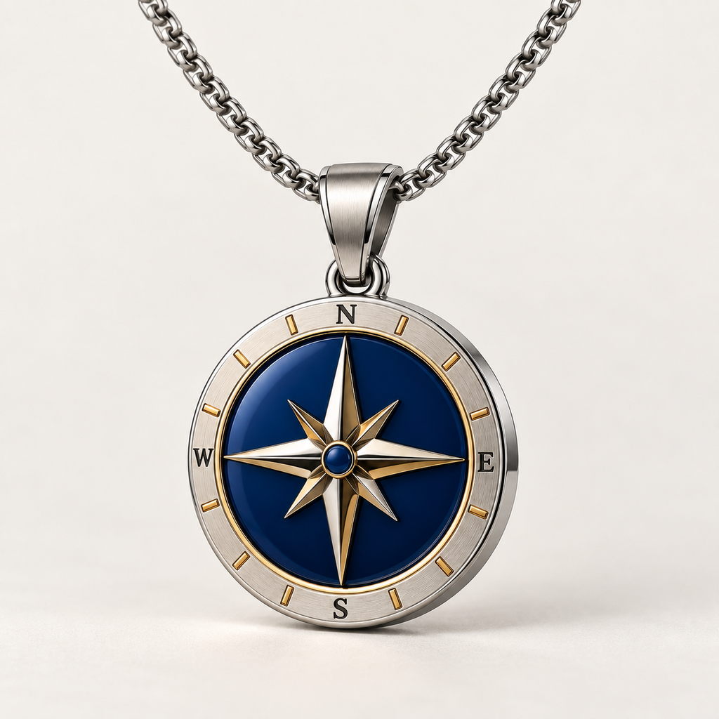 [BS-U-FOTO-11] Collana Bussola Butterfly