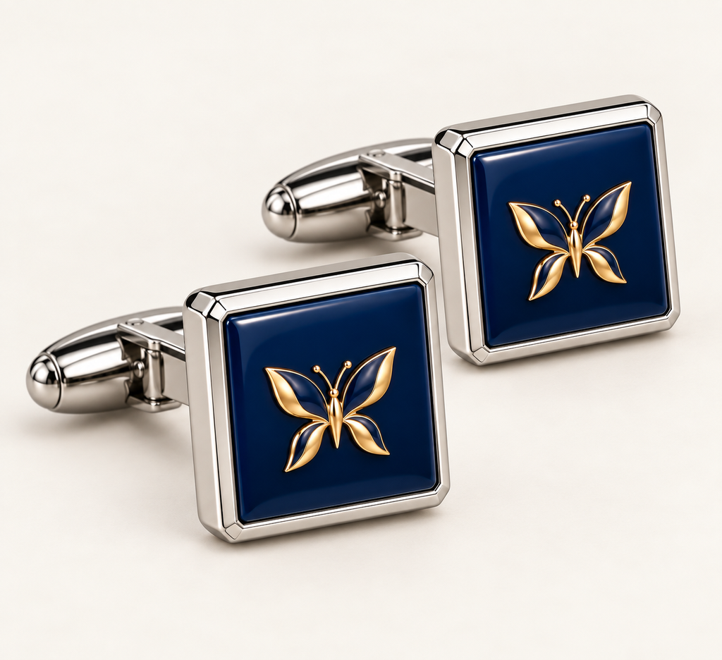 [BS-U-FOTO-13] Gemelli Quadrati Butterfly Blu